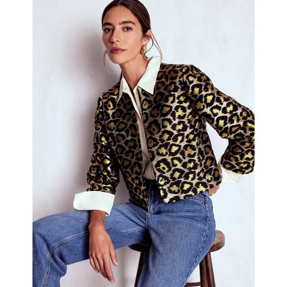 Boden Jackets & Blazers - Boden Jacquard Leopard Jacket Size 2 NWT SOLD OUT $199